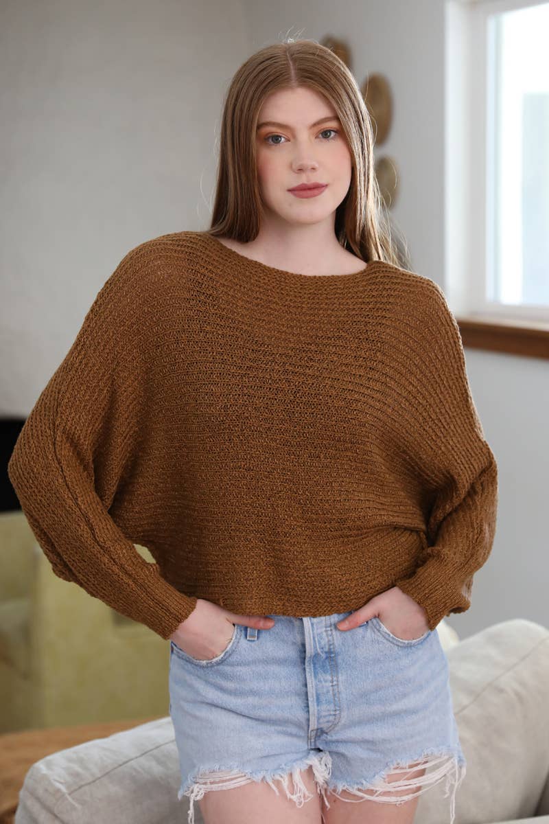 OPEN KNIT LIGHT WEIGHT PULLOVER SWEATER