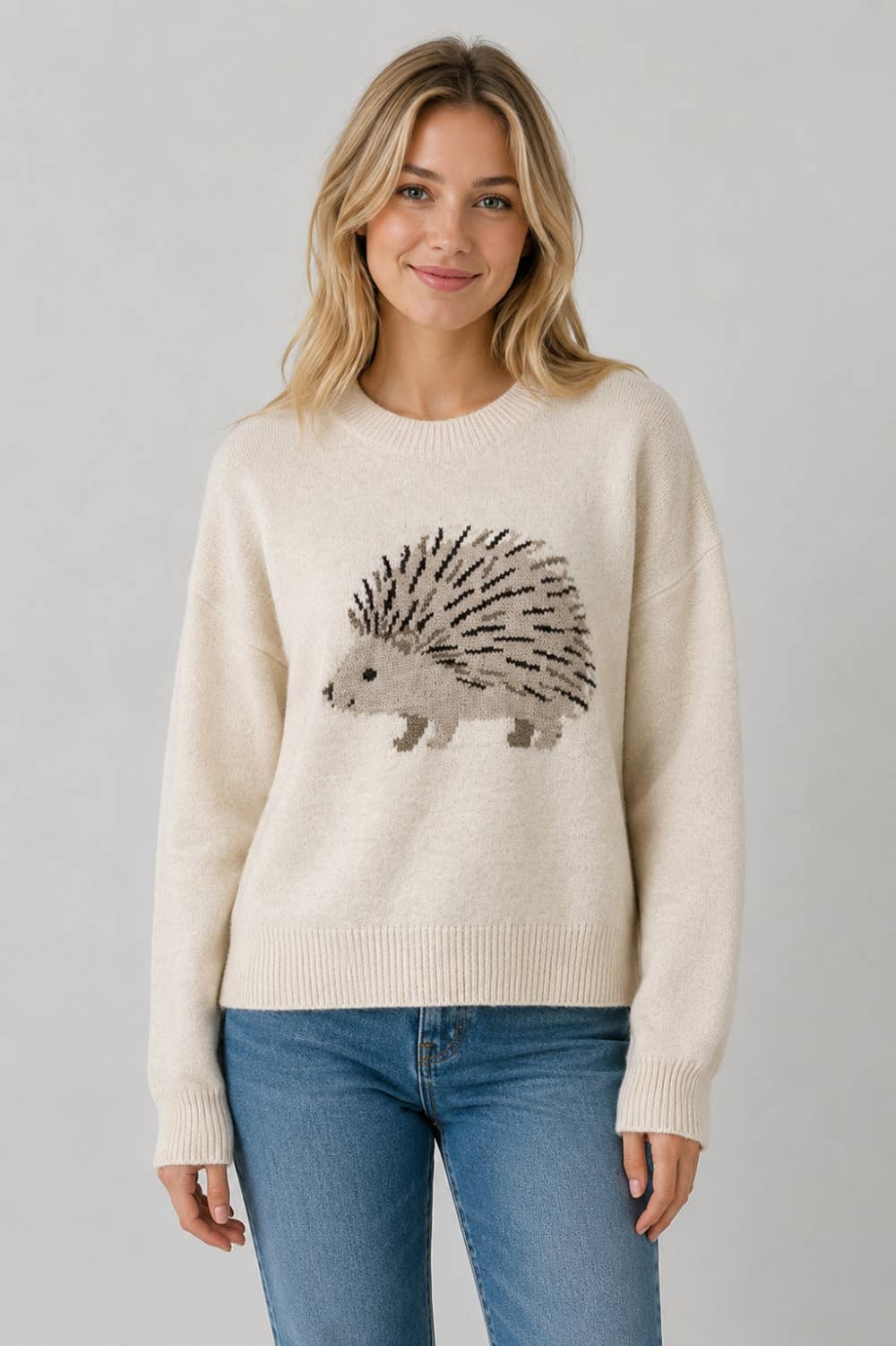 Hedgehog Graphic Crewneck Sweater