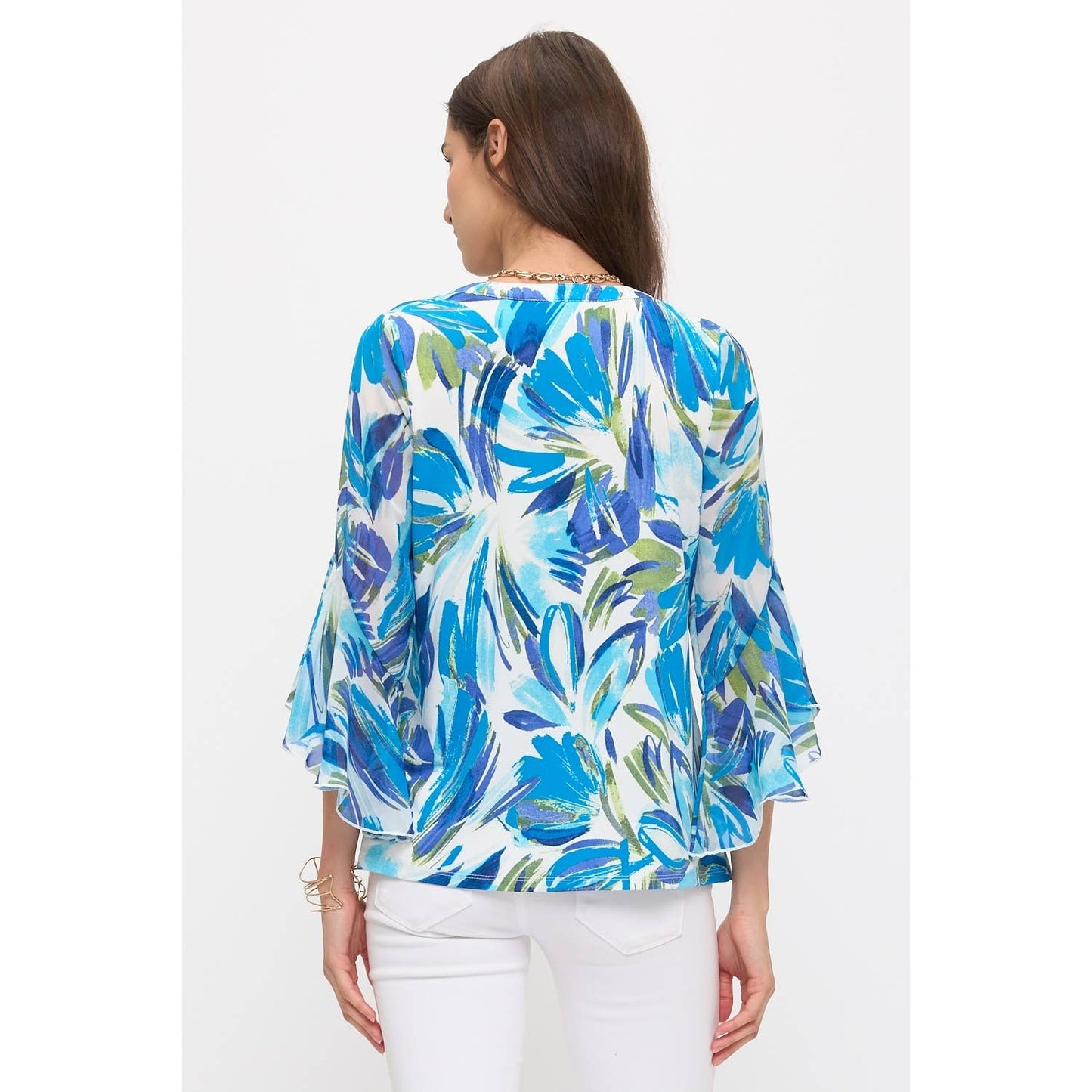 FLORAL MIX MEDIA PINTUCK BLOUSE
