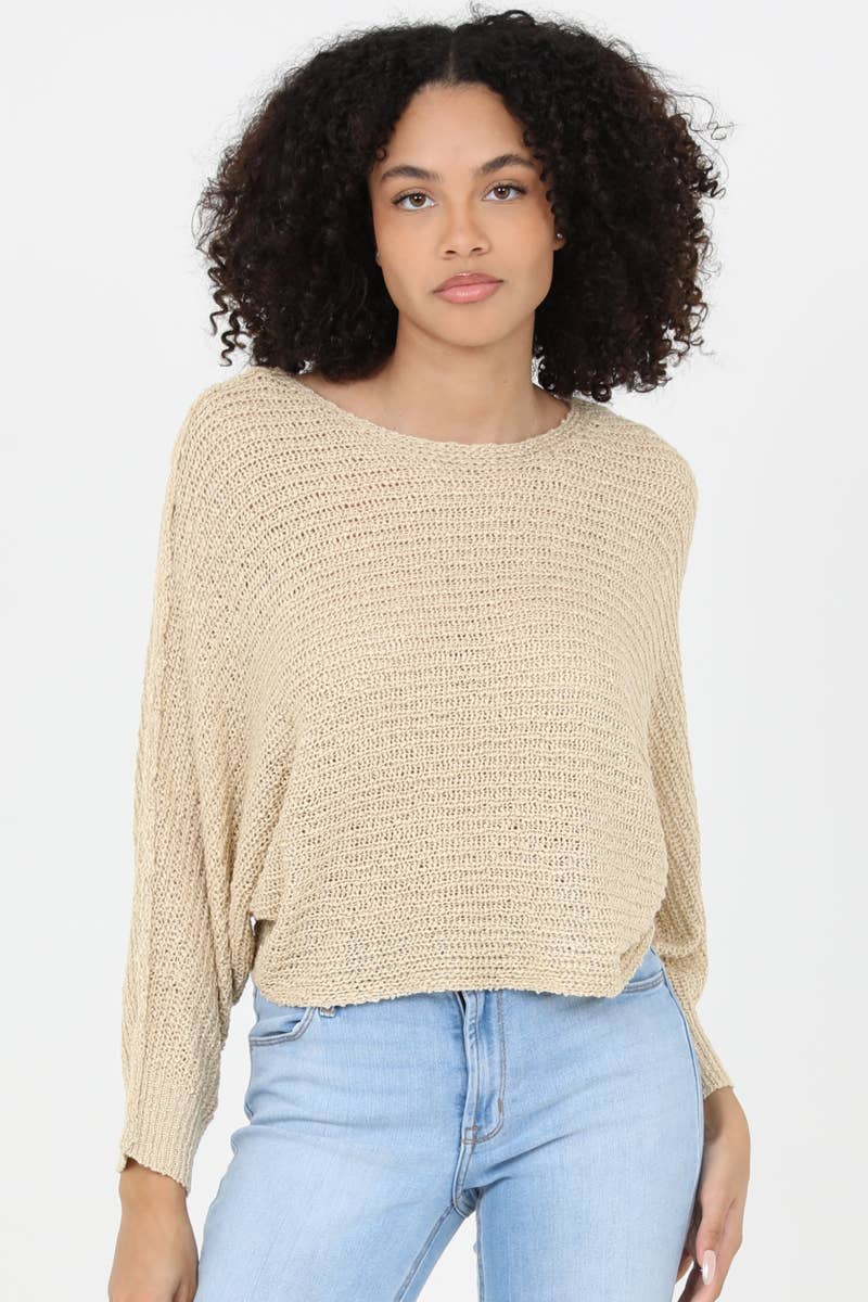 OPEN KNIT LIGHT WEIGHT PULLOVER SWEATER