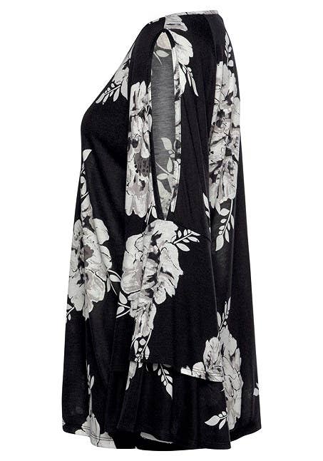LASCANA Women's Floral Cold Shoulder Top