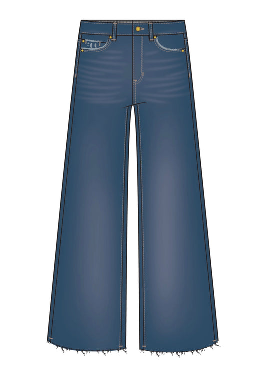 High rise crop wide leg
