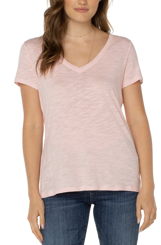 SHORT SLV V-NECK TEE