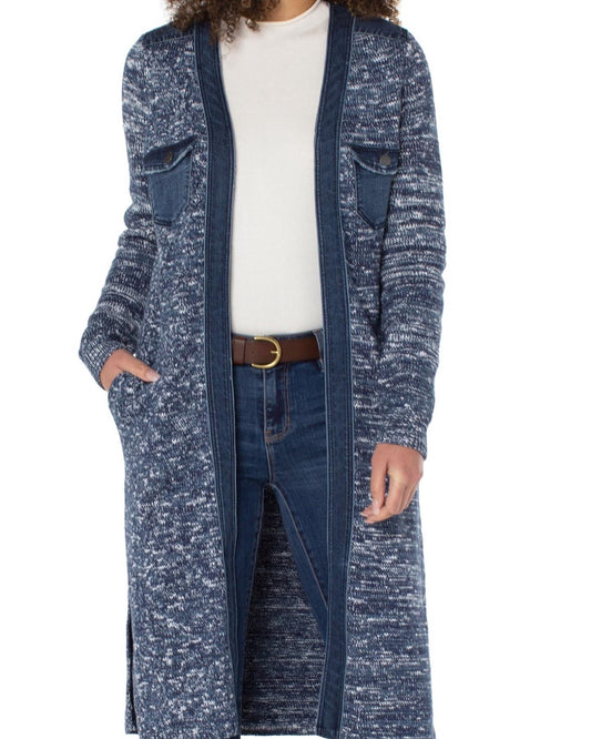 LIVERPOOL KNIT AND DENIM LONG JACKET