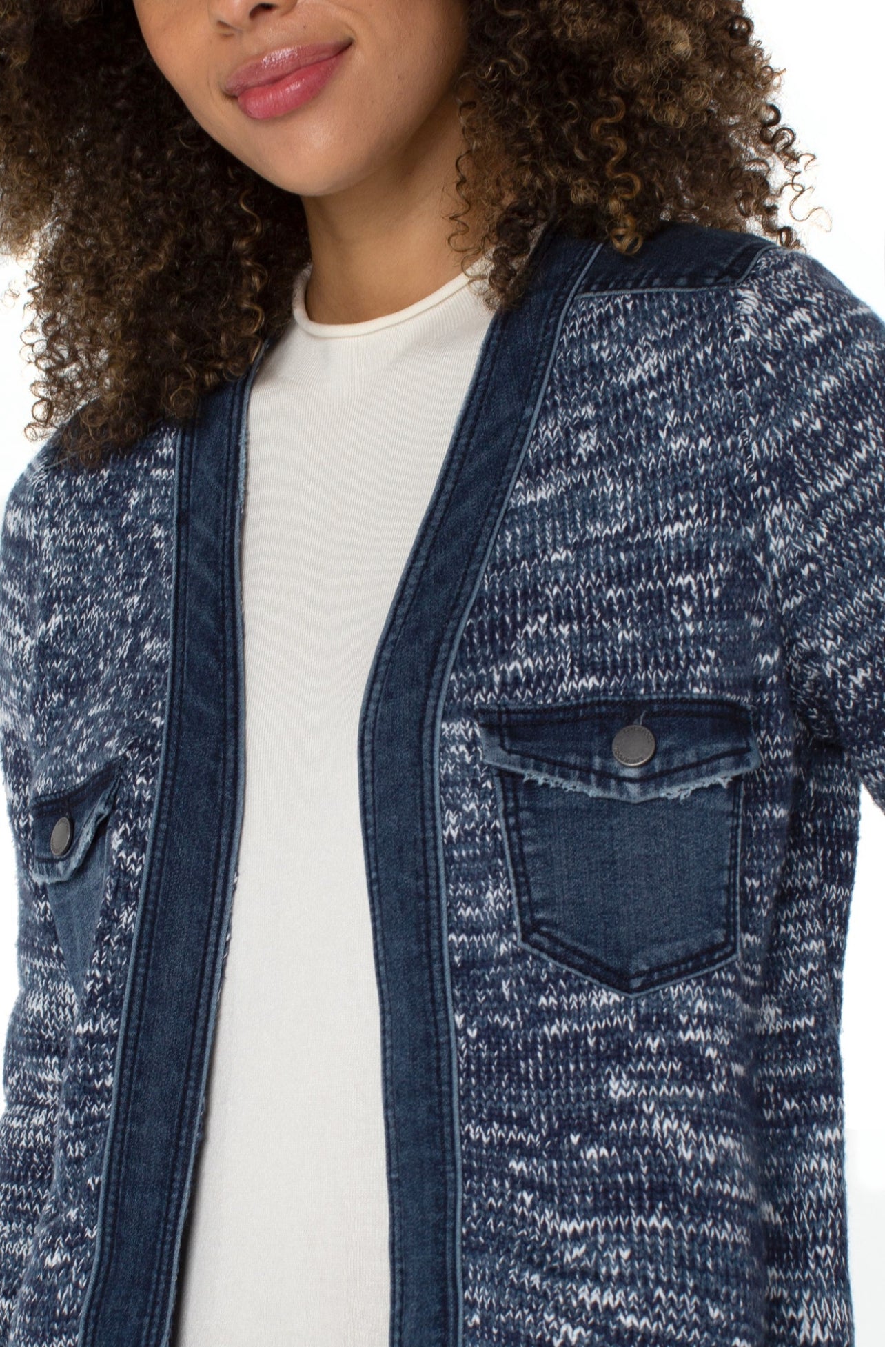 LIVERPOOL KNIT AND DENIM LONG JACKET