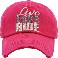 HAT LIVE LOVE RIDE WITH BLING