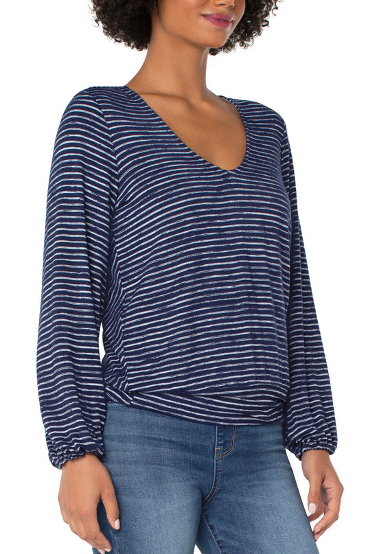 LIVERPOOL NAVY TWIST BACK LONG SLEEVE