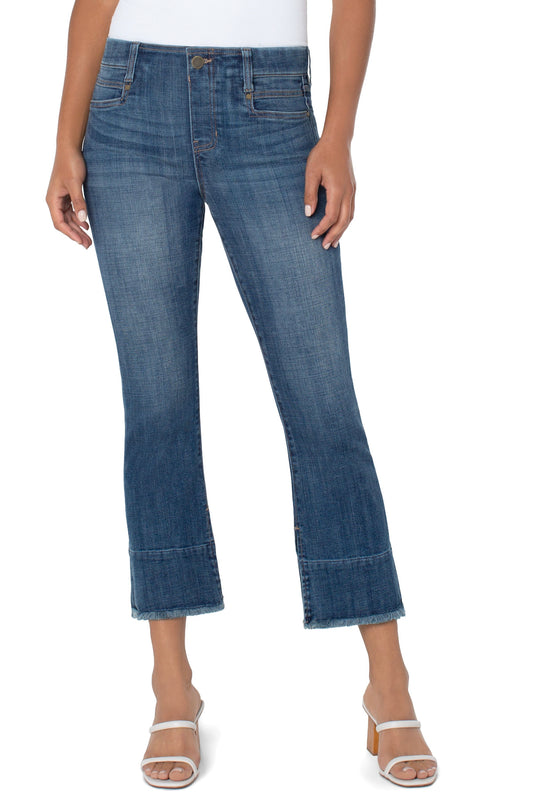 LIVERPOOL GIA CROP FLARE WIDE HEM